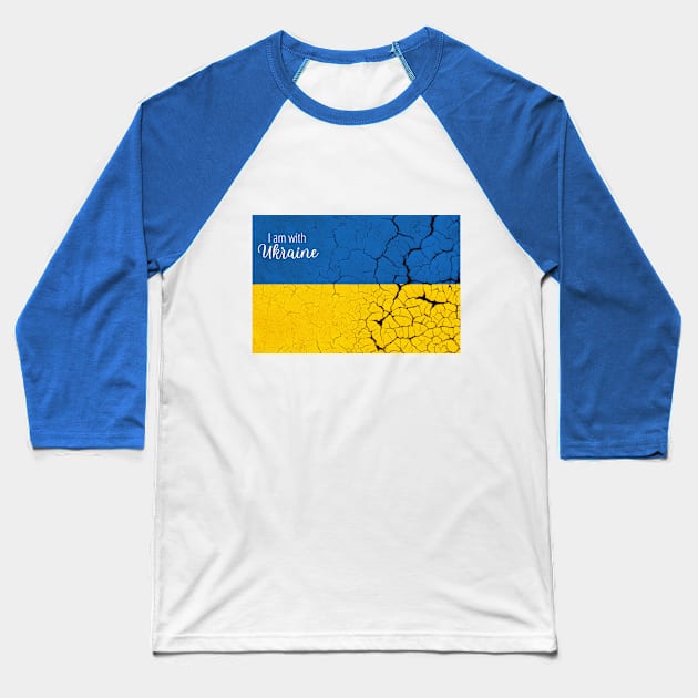 I am with Ukraine, Vintage Ukraine flag Baseball T-Shirt by g14u